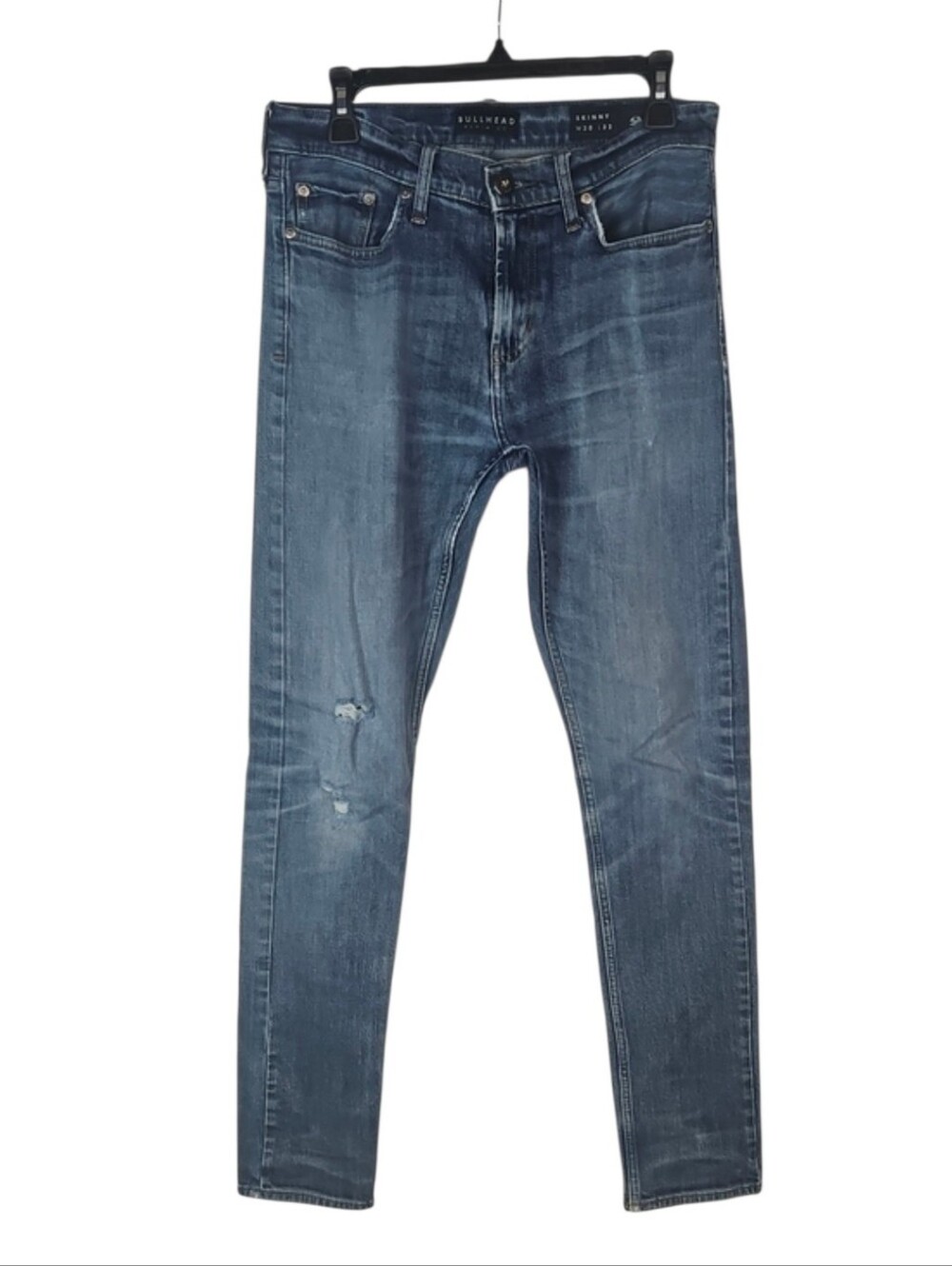 Men's Bullhead Shredded Thrashed Ripped Jeans Relaxed Slim Y2K Grunge W30 L32